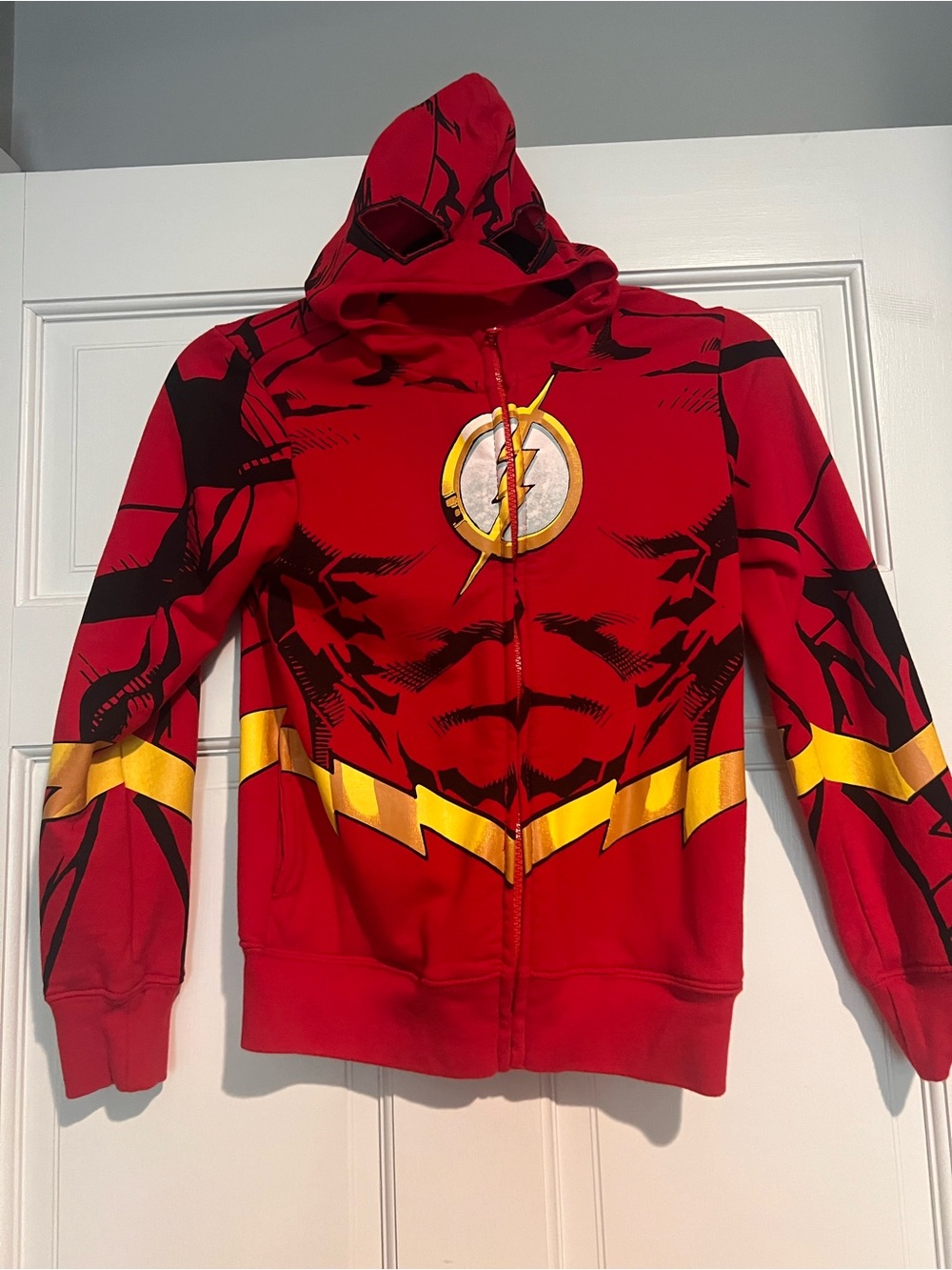 The Flash Red Kids Zip-Up Hoodie with Lightning Logo